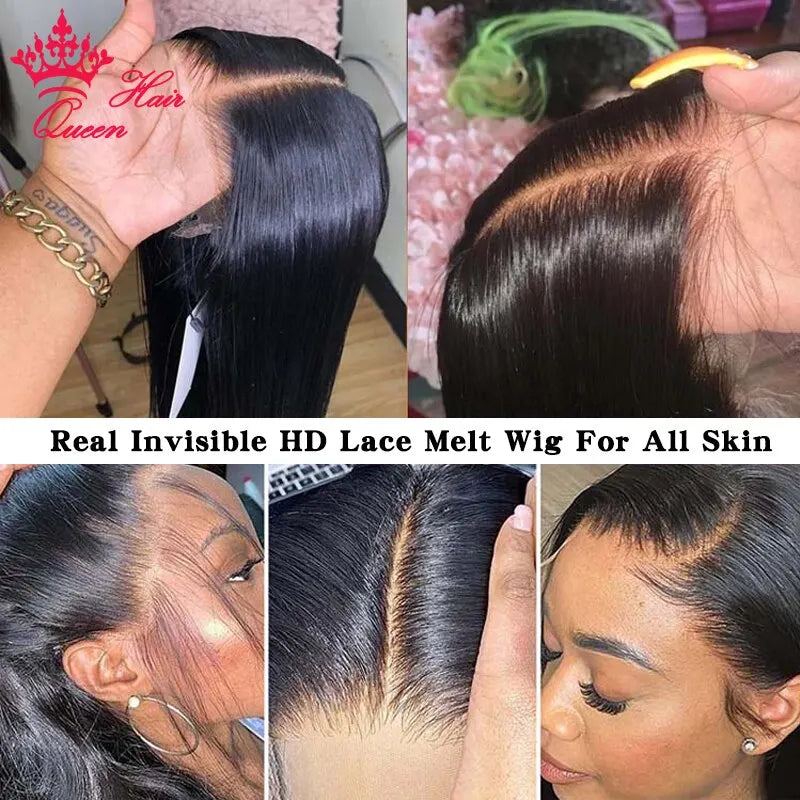 Queen Hair Real HD 13x6 13x4 FULL FRONTAL Loose Wave Wig 5x5 6x6 7x7 HD Closure Pre Plucked HD Melt Skin Lace Wig Raw Human Hair