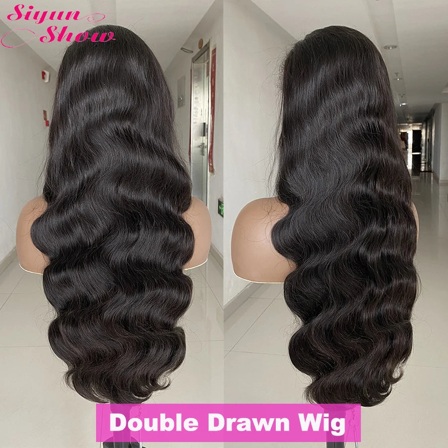 Vietnamese Double Drawn Body Wave Human Hair Wigs Pre Plucked 13X4 HD Lace Frontal Wig Bleached Knots 5X5 HD Lace Closure Wig