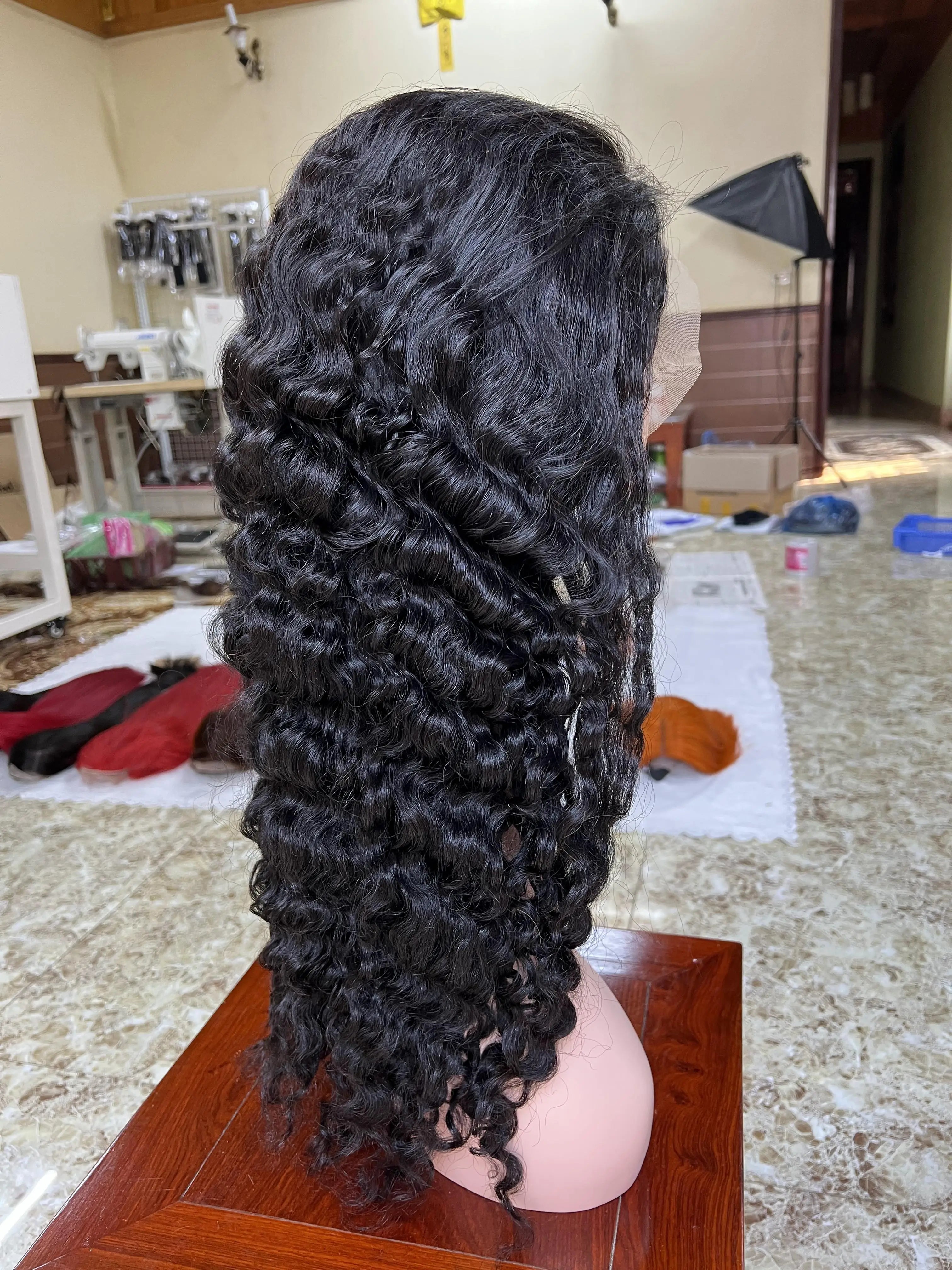 Wig Closure Lace 5x5 Burmese Curly Raw Hair Natural Color 26 Inch Human Hair Wigs Women Wholesale Vietnamese Virgin Hair