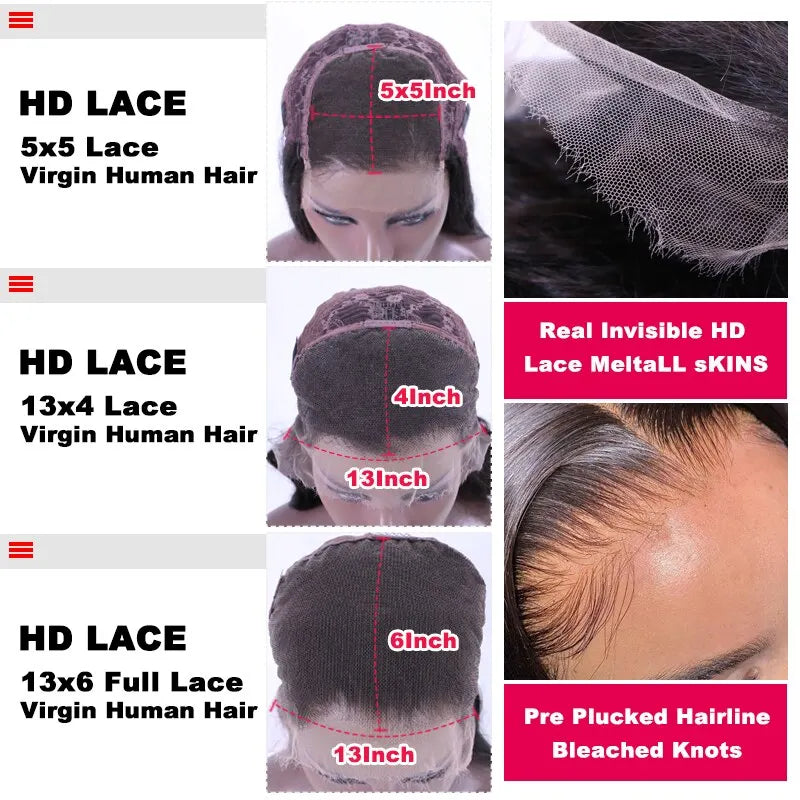 Queen Hair Real HD 13x6 13x4 FULL FRONTAL Loose Wave Wig 5x5 6x6 7x7 HD Closure Pre Plucked HD Melt Skin Lace Wig Raw Human Hair