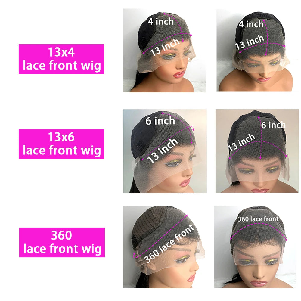 13x6 Hd Body Wave Lace Front Human Hair Wigs 40 Inch 220 Density 13x4 Transparent Lace Wigs For Women Pre Plucked With Baby Hair