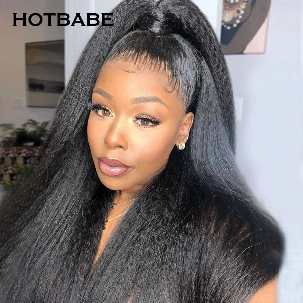 Full Lace Human Hair Wigs Kinky Straight 13x6 HD Lace Front Wigs For Women Brazilian Lace Frontal Wig Pre Plucked Lace Wig