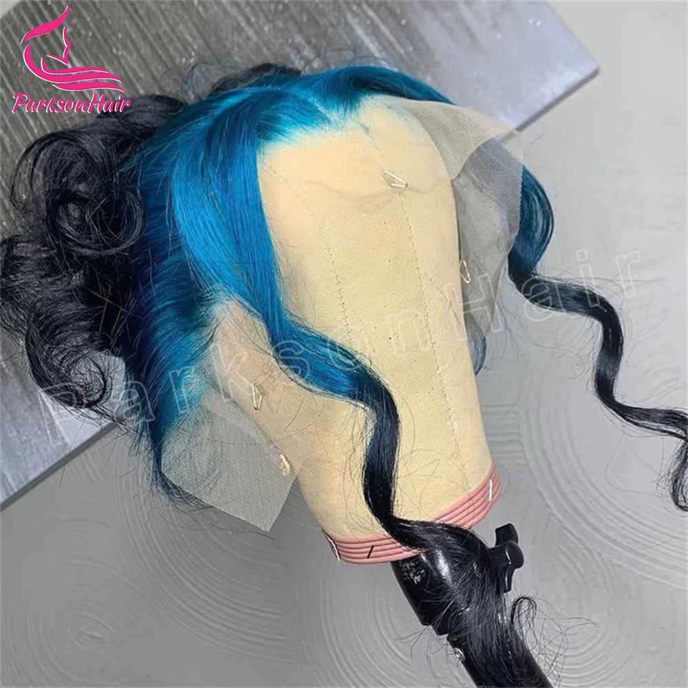 Black With Blue Wigs 613 Lace Front Wig Straight Wigs For Women 13x4 HD Lace Front Blonde Human Hair Pre Plucked Bleached Knots
