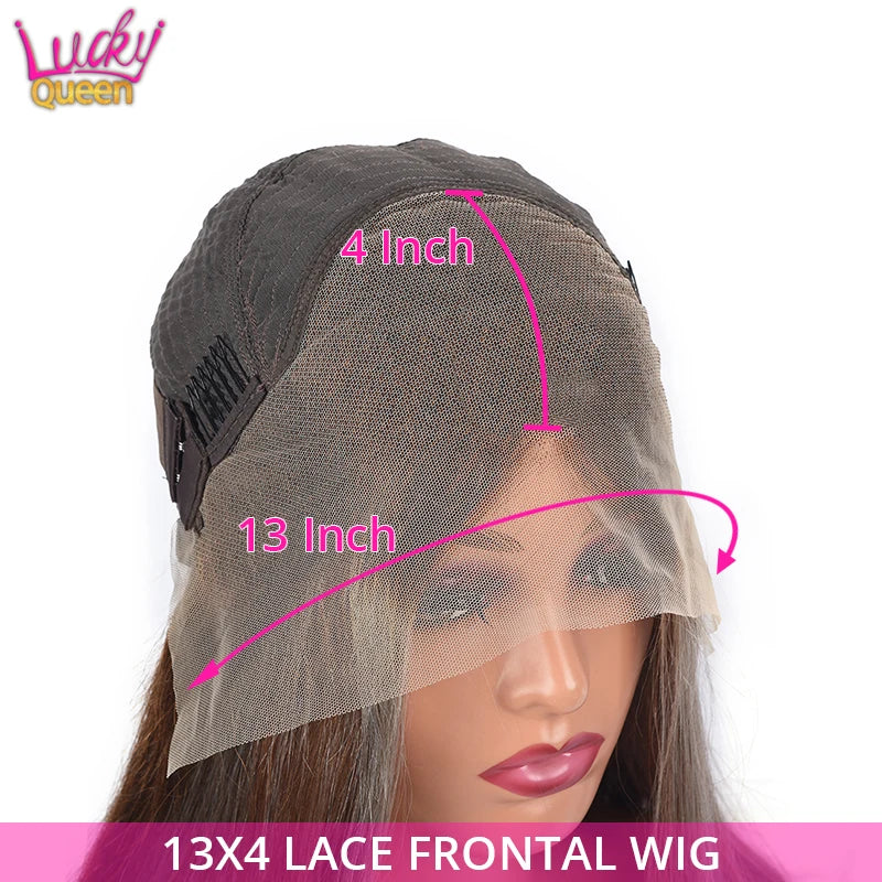 Highlight Ash Blonde With Bangs Human Hair Transparent Brazilian Pre Plucked Body Wave Wig 180Density For Women 13X6Lace Frontal