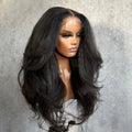 40 42 Inch Kinky Straight Lace Front Wig Pre Plucked Yaki Straigh HD 13X4 Lace Frontal Wig 4C Edges Curly Human Hair Wigs