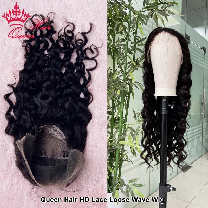 Queen Hair Real HD 13x6 13x4 FULL FRONTAL Loose Wave Wig 5x5 6x6 7x7 HD Closure Pre Plucked HD Melt Skin Lace Wig Raw Human Hair