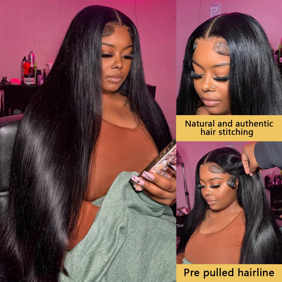 44 46 Inch Lace Front Wig Brazilian 360 13x4 Lace Frontal Wig For Black Women 13x6 Hd Straight Lace Front Human Hair Wigs