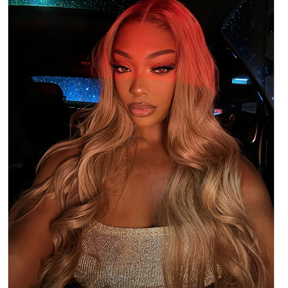 Premium Professional Toned Dark Roots Ash Blonde Mixed Dirty Blonde 13x6 HD Lace Front Human Hair Wigs Colored Lace Frontal Wigs