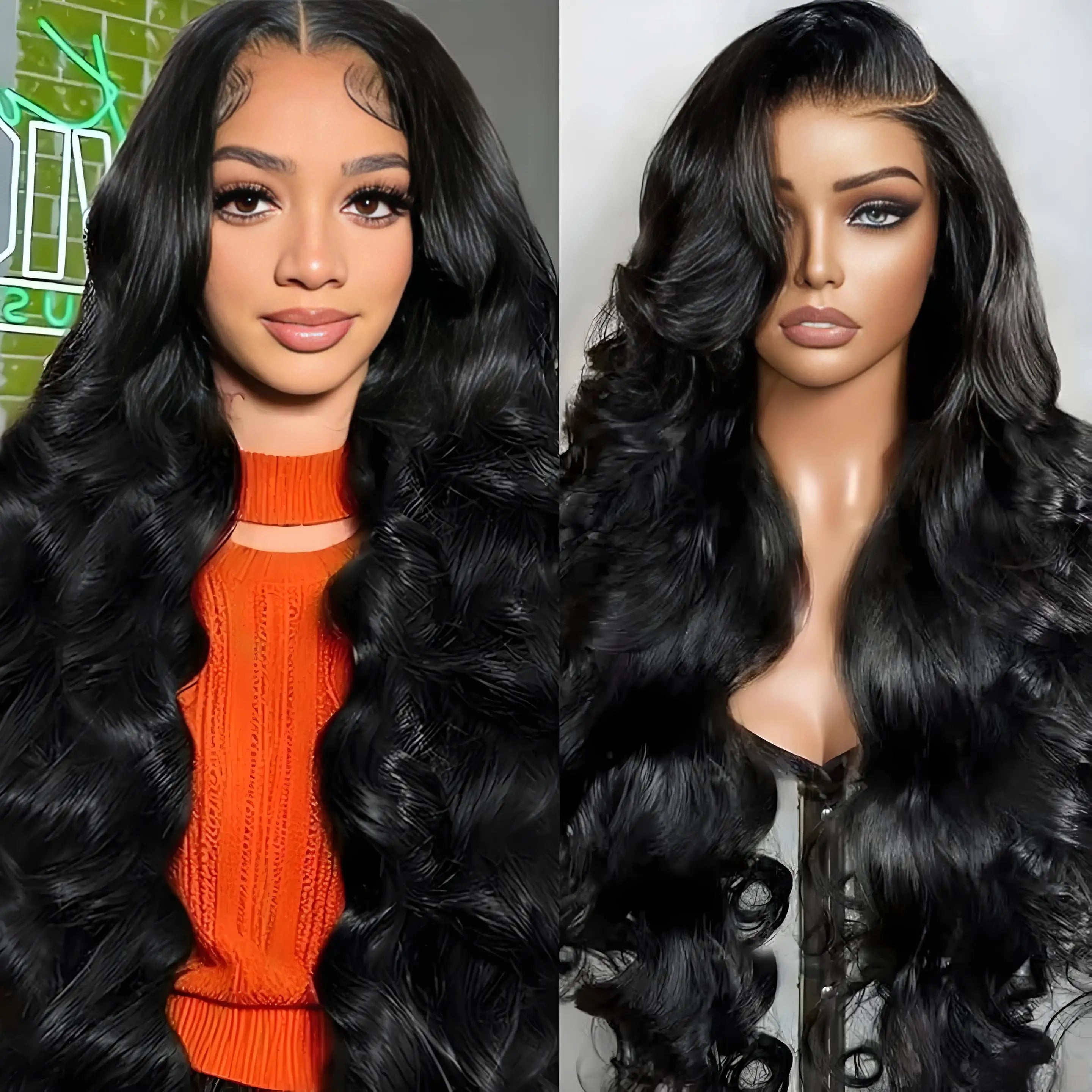 13x6 Hd Body Wave Lace Front Human Hair Wigs 40 Inch 220 Density 13x4 Transparent Lace Wigs For Women Pre Plucked With Baby Hair