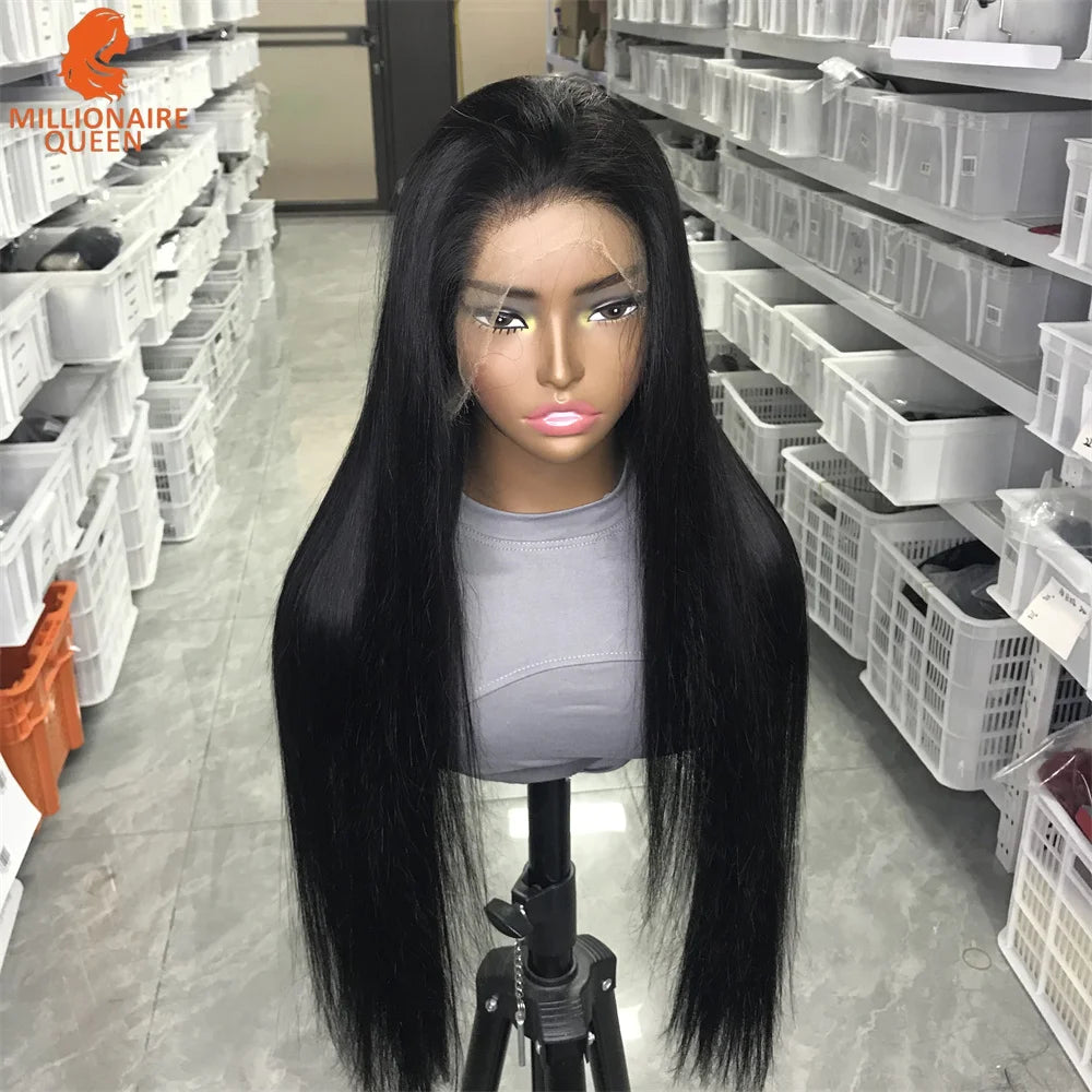 Glueless Wigs 350% 13x6 Real HD Lace Frontal Human Hair Wigs Natural Color Remy Human Hair 13x4 Lace Wigs Millionaire Queen