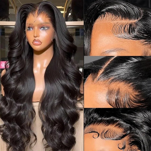 13x6 Hd Body Wave Lace Front Human Hair Wigs 40 Inch 220 Density 13x4 Transparent Lace Wigs For Women Pre Plucked With Baby Hair