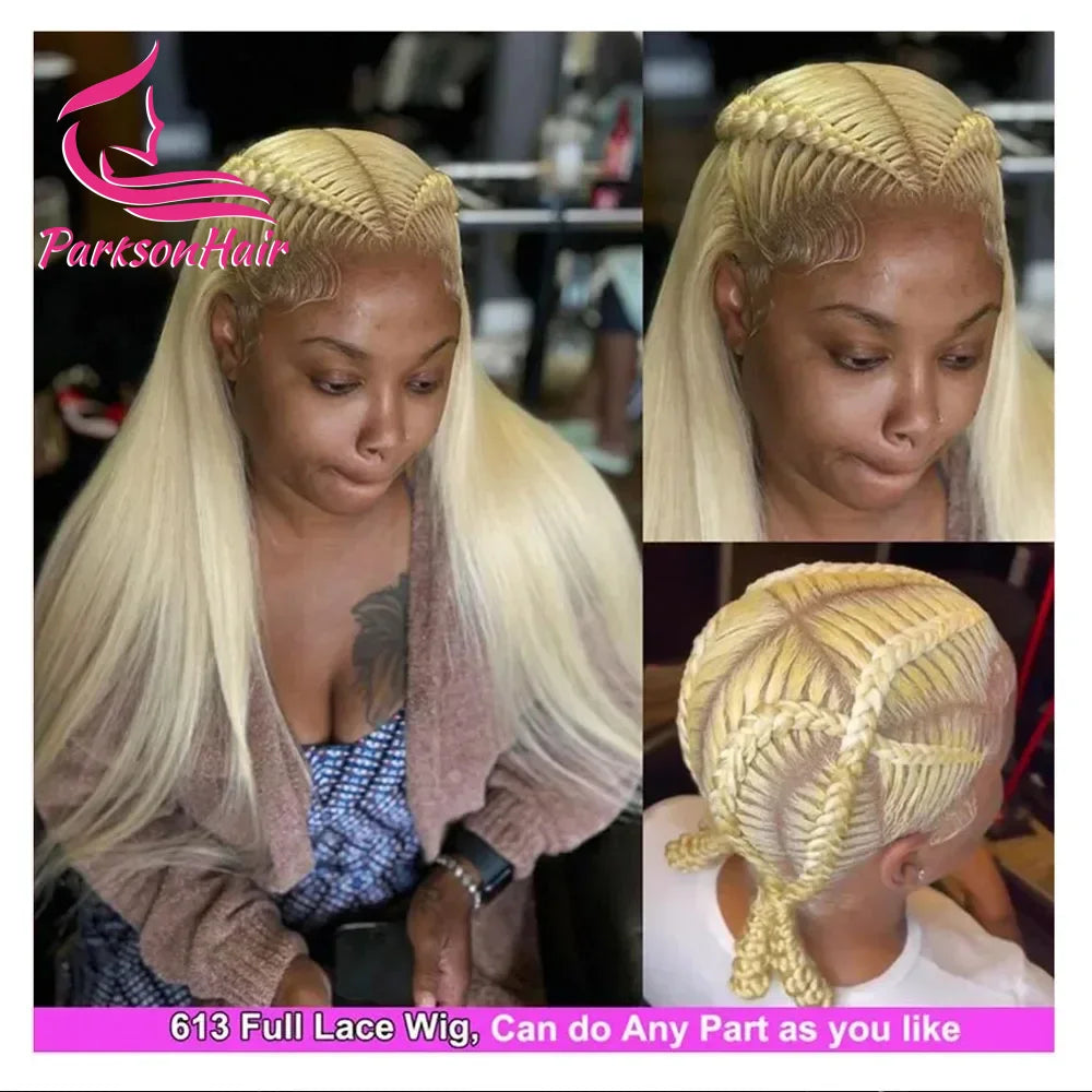 Loose Wave Honey Blonde  Full Lace Wig HD Yellow 613 Colored Lace Front Wig Full Lace Frontal Wigs For Women 100% Human Hair