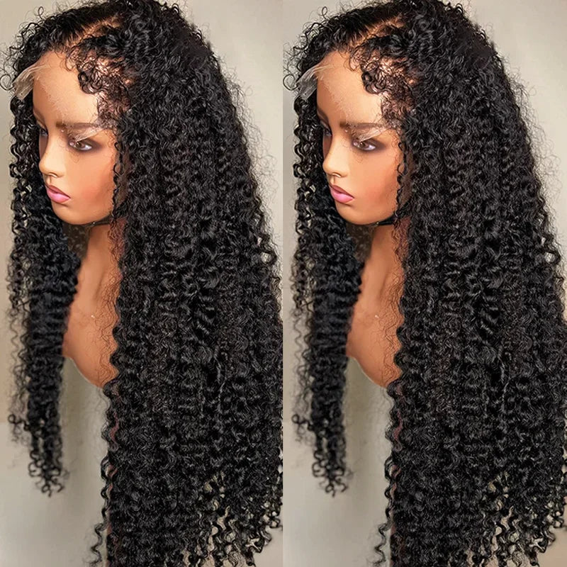 Kinky Curly Wig 4C Edges Baby Hair HD Lace Frontal Wig Human Hair 13x6 13x4 HD Transparent Lace Front Human Hair Wigs for Women