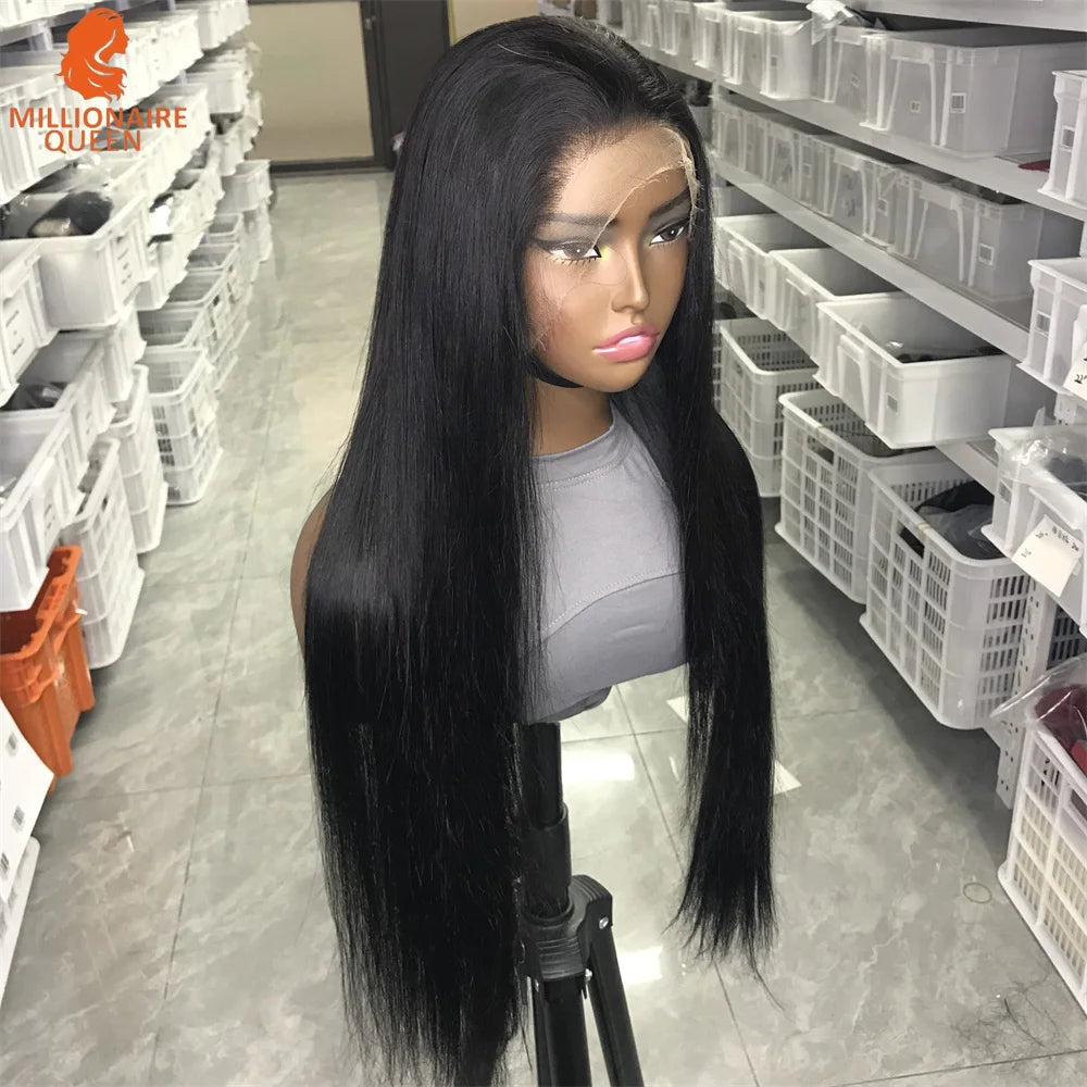 Glueless Wigs 350% 13x6 Real HD Lace Frontal Human Hair Wigs Natural Color Remy Human Hair 13x4 Lace Wigs Millionaire Queen