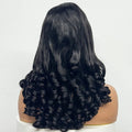 300% Density Glueless Wig 5X5 Transparent Lace Frontal Closure Wig Spiral Curl Side Part Human Hair Wig Loose Curly Wigs 22Inch