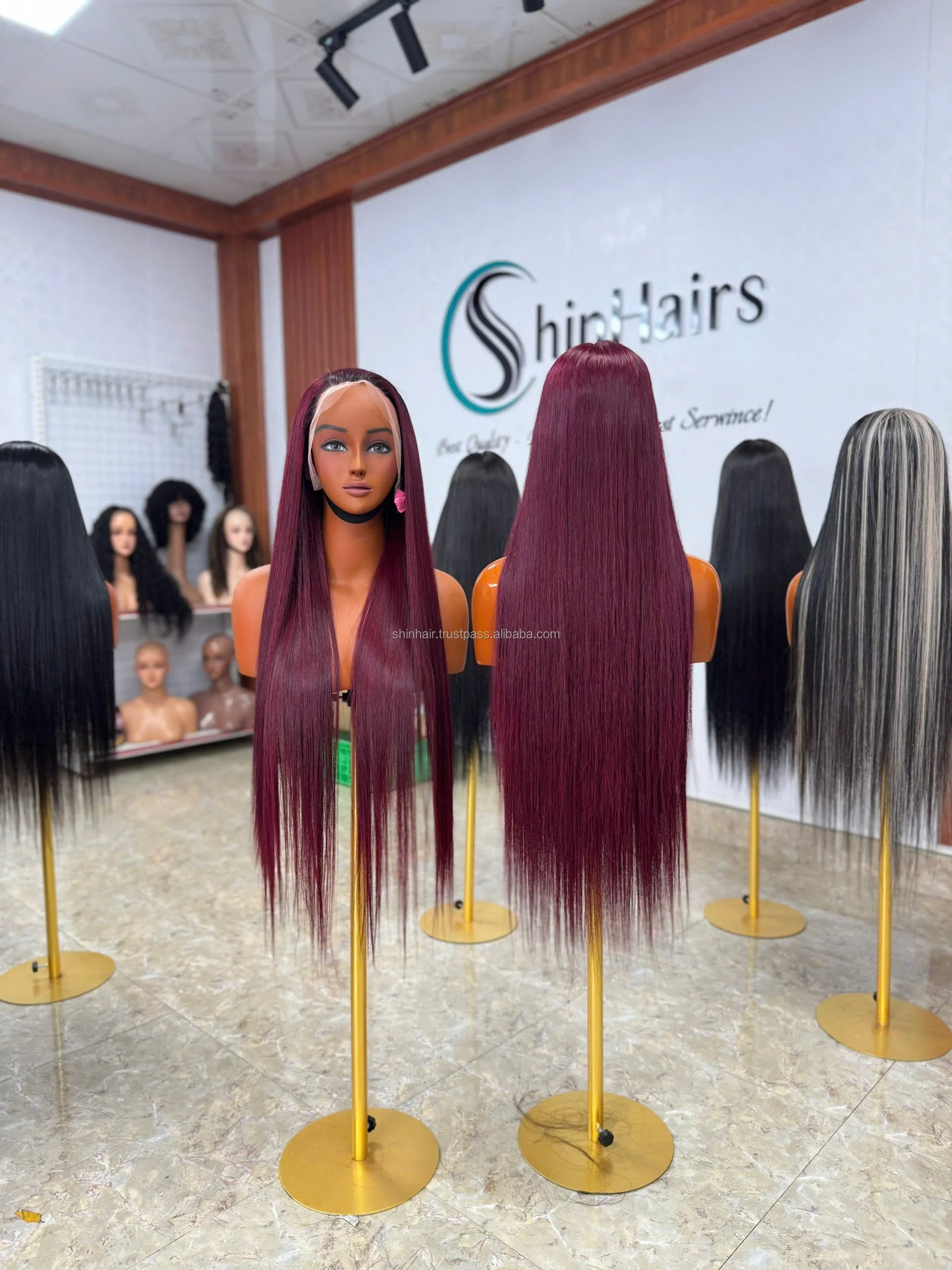 200% Density 99J Burgundy Straight 13x4 HD Lace Front 30-Inch 99J Black Women's Lace Front Human Hair Wigs