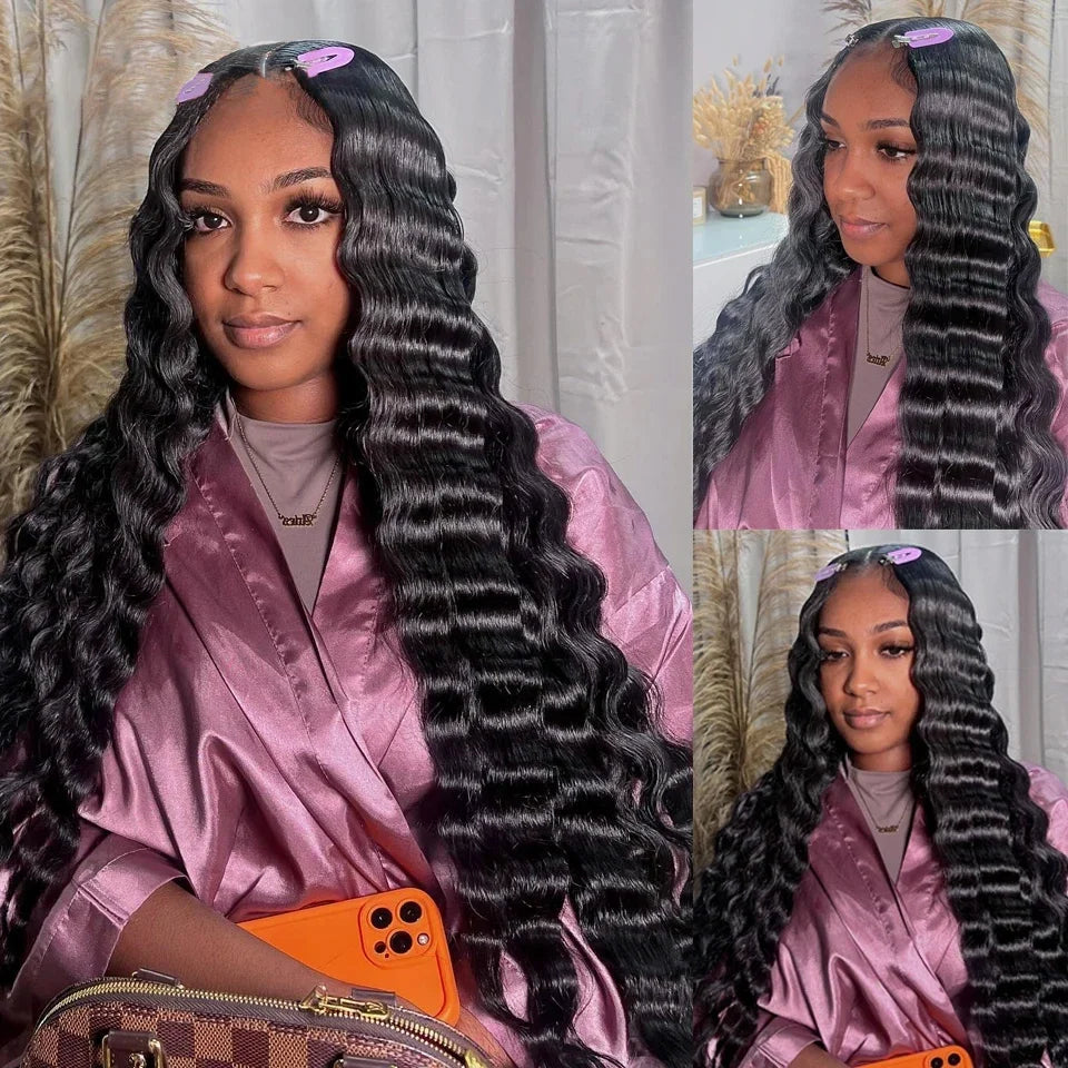 Loose Deep Wave Frontal Wig Human Hair 13x6 HD Lace Brazilian Curly Natural Wave 13x4 Lace Front Human Hair Wigs on Sale