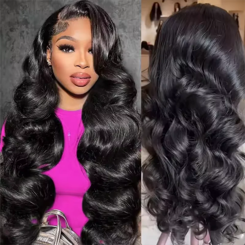 Body Wave 13x6 HD Transparent Lace Front Human Hair Wigs For Black Women 30 40 Inch 13x4 360 Full Lace Frontal Wigs Pre Plucked