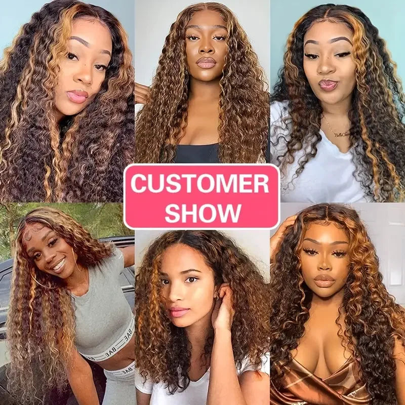 30/36 inch 13x4 Hd Frontal Wig Human Hair Ombro Highlight Deep Wave Piano 13x6 Lace Front Remy 100% Human Hair Wigs 4x4 Closure