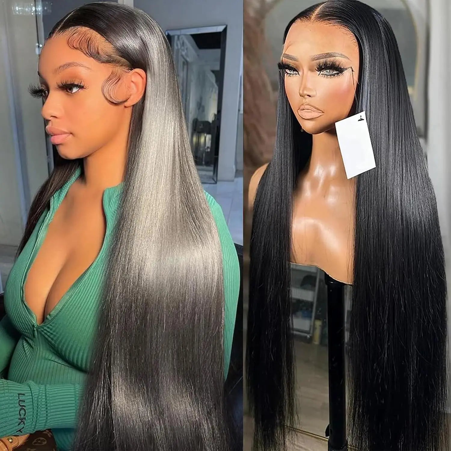 Lemoda 13x6 Full Lace Frontal Wig 200% Density Straight Lace Front Wigs Human Hair HD Transparent Lace Glueless Wig Pre Plucked