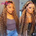 Princess 13x4/13x6 HD Transparent Lace Front Human Hair Wigs PrePlucked Brazilian Deep Wave Lace Frontal Wig with Baby Hair