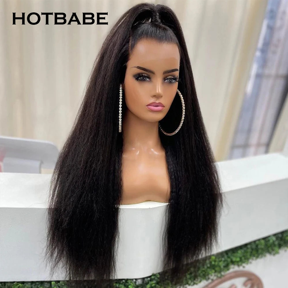 Full Lace Human Hair Wigs Kinky Straight 13x6 HD Lace Front Wigs For Women Brazilian Lace Frontal Wig Pre Plucked Lace Wig
