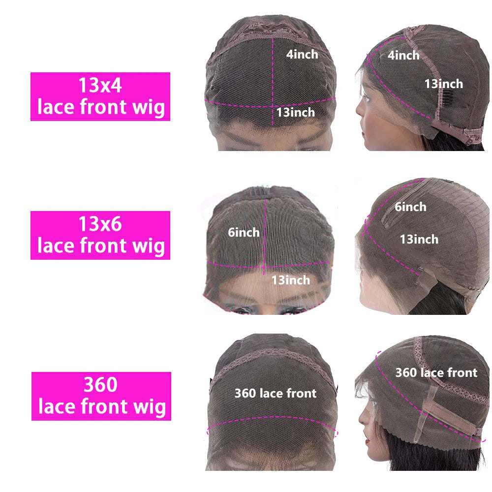 Bone Straight 13x4 Lace Front Wig 13x6 Transparent Peruvian 36Inch Straight Human Hair Wigs For Women 360 Full Lace Frontal Wig