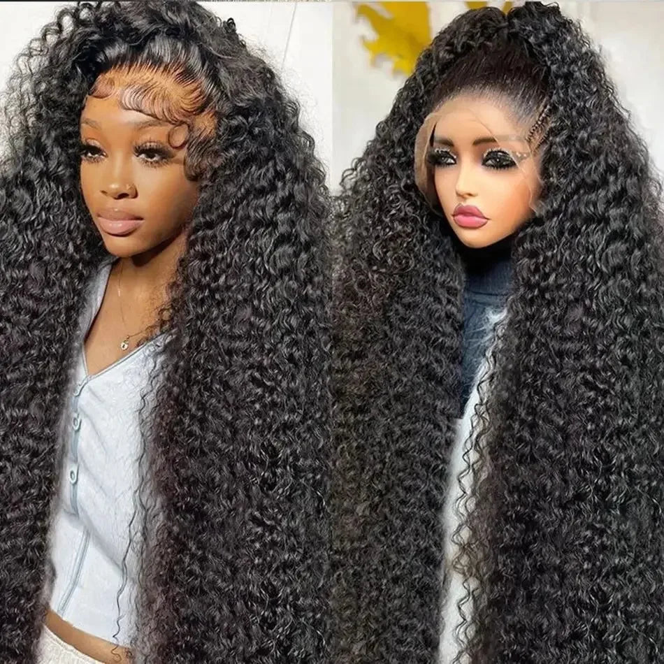 250 Density 13x6 Hd Lace Frontal Wigs Brazilian 32 34 40 Inch Deep Wave Curly Human Hair Wigs For Black Women Preplucked