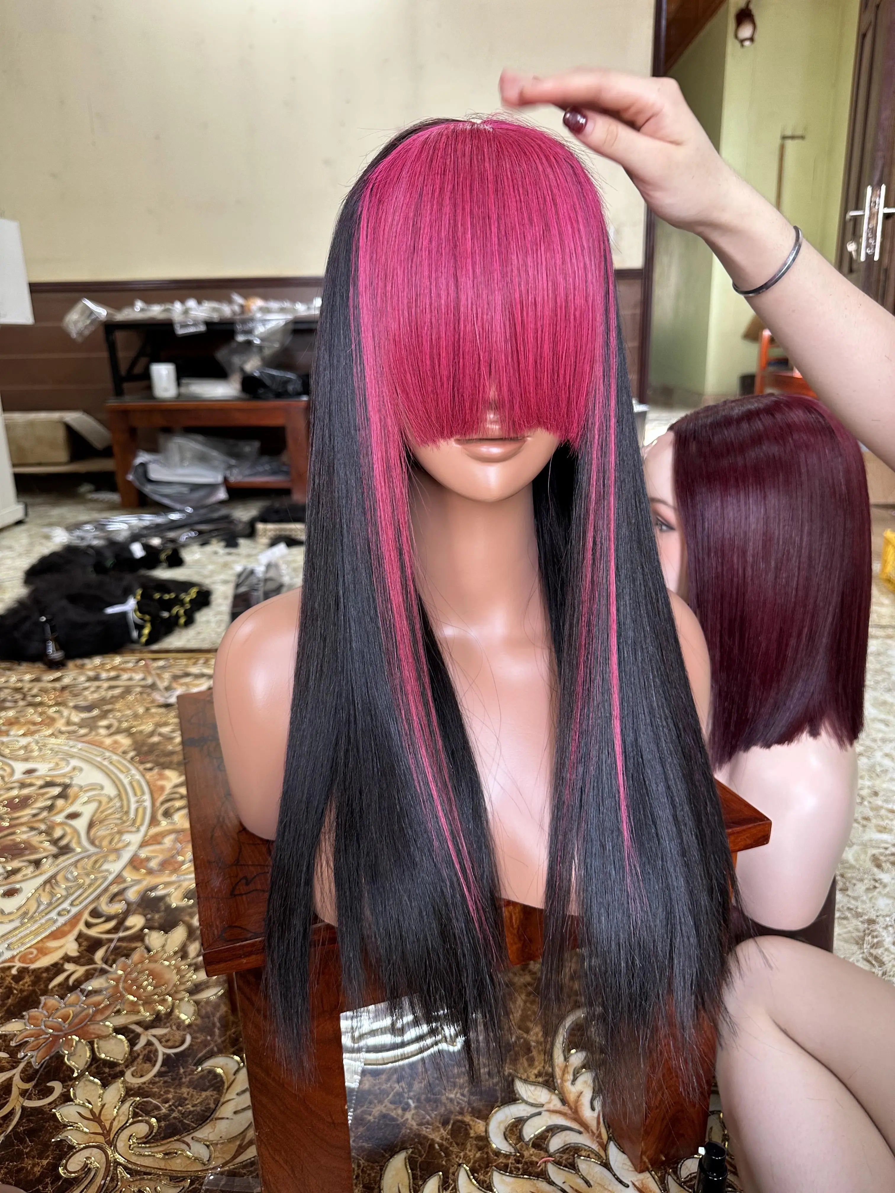 2026 Hot Trend Raw Vietnamese Human Hair 360 Straight Glueless Full HD Transparent Lace Front Wigs Training Heads Black Women