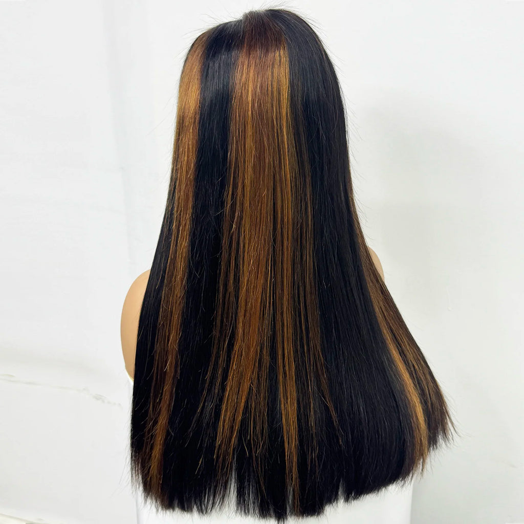 5x5 Transparent Lace Glueless Human Hair Wig 300% Density 24inch Double Drawn Bone Straight 100% Human Hair Wig for Black Women