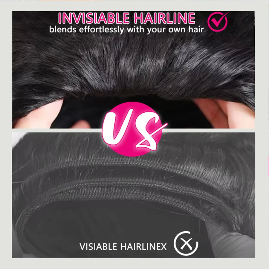 Burmese Curly Half Wigs Human Hair Wear Go Glueless Wig 3 IN 1 Half Wig With Invisible Drawstring Full Curly Head Band Wigs
