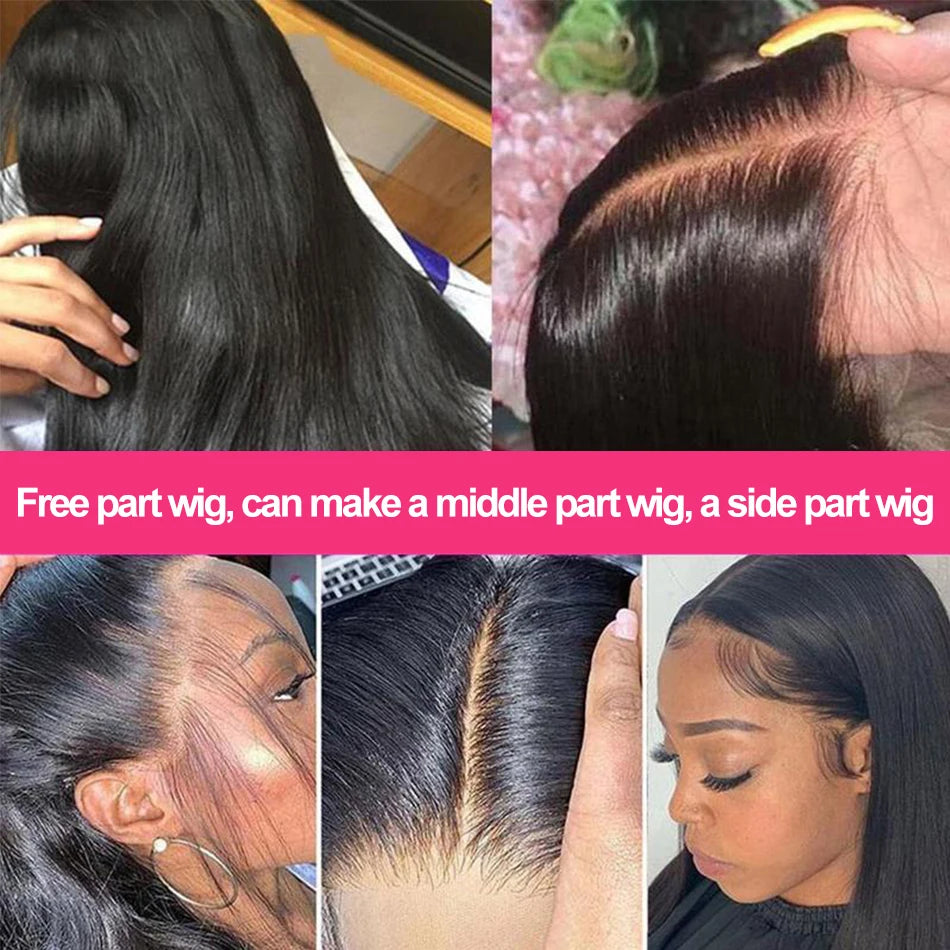 Real Full Lace Wig Human Hair for Women 250% Brazilian Bone Straight HD Full Lace Frontal Wig Ready To Wear Preplucked For Women