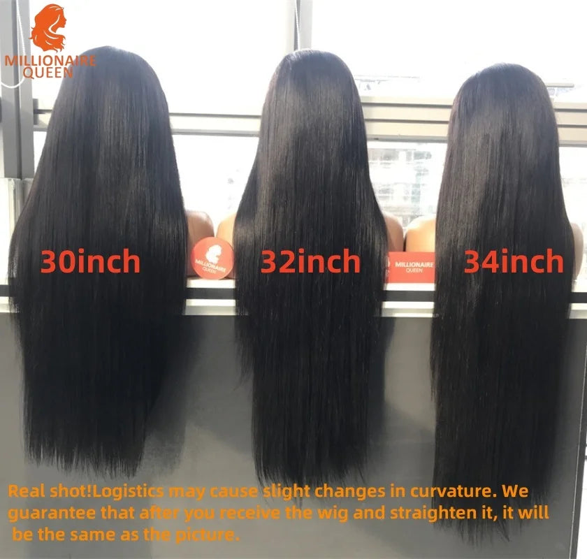 Glueless Wigs 350% 13x6 Real HD Lace Frontal Human Hair Wigs Natural Color Remy Human Hair 13x4 Lace Wigs Millionaire Queen