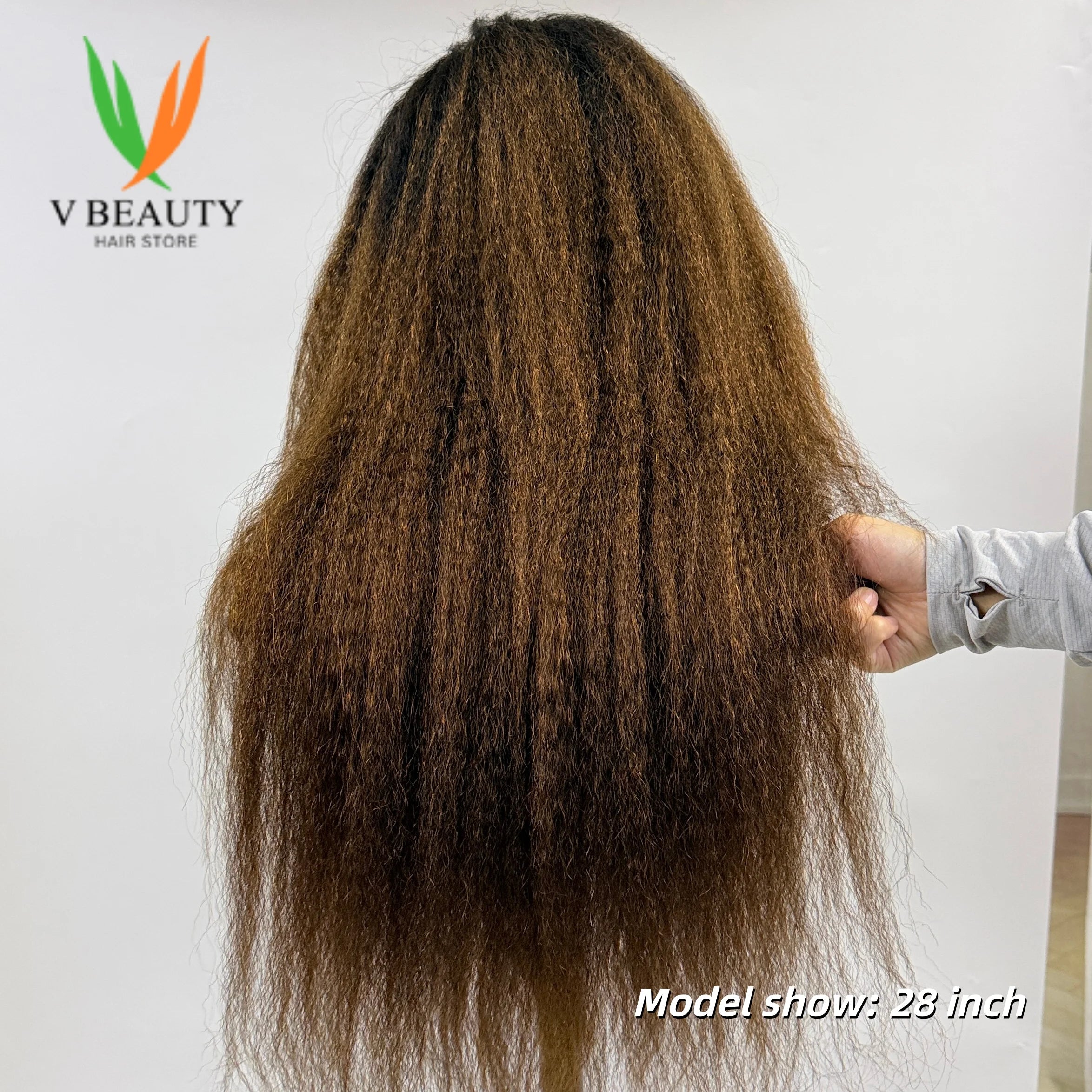 Yaki Straight 13x4 Lace Front Human Hair Wig Natural Black T1B/4 350% Density Kinky Straight Peruvian Hair Wig For Black Women