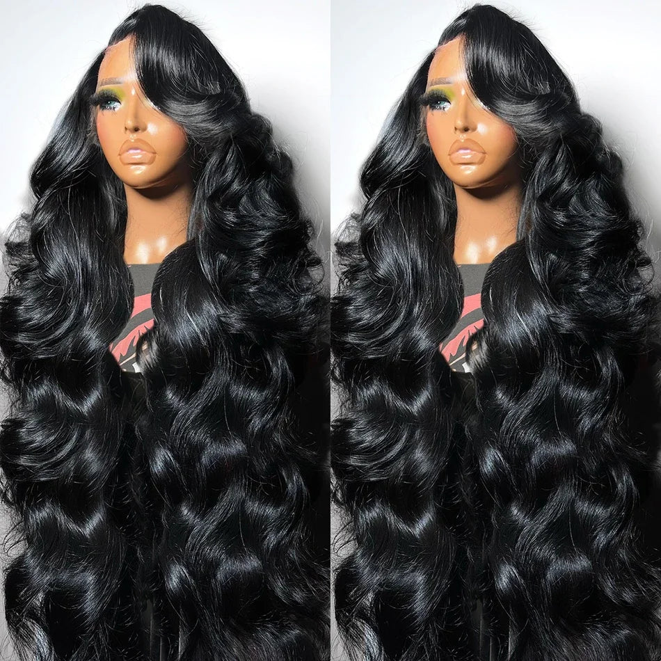 Neddie 250 Density 13x6 HD Transparent Body Wave Lace Frontal Human Hair Wigs For Women Brazilian 13x4 Lace Front Wig 30 40 Inch