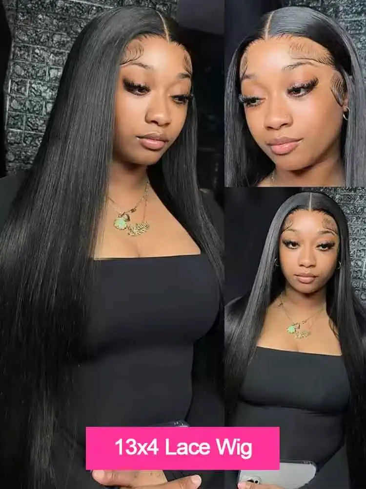 40 42 Inch Bone Straight Human Hair Wigs 13x6 HD Transparent Lace Frontal Wigs Glueless Straight Lace Front Human Hair Wigs