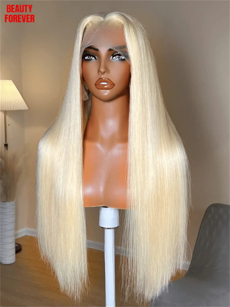 Beautyforever #613 Blonde Full Lace Wig Brazilian Straight Transparent Lace Wig 360 Full Lace Frontal Human Hair Wig Density 180