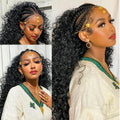 Deep Wave Pre Braided Wigs 13x4 HD Lace Frontal Black Human Hair Curly Wigs 30 Inch boho braids human hair Water Wave Wigs