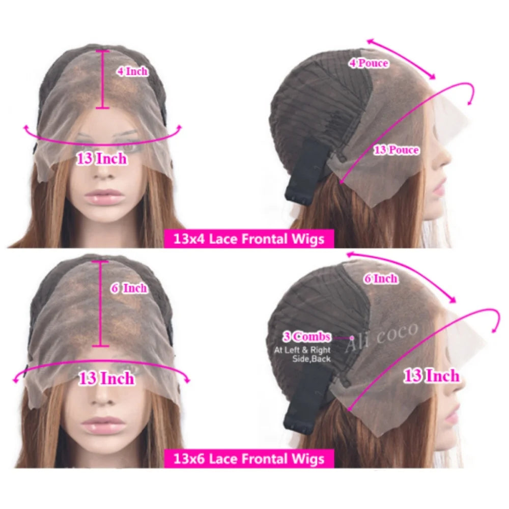 13x6 Lace Front Wigs Human Hair Straight Glueless Wigs Human Hair Pre Plucked 180 Density Drawstring Wig Human Hair For Women