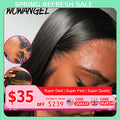 WowAngel 250% Upgraded 13x6 HD Lace Frontal Wigs Glueless Straight Human Hair Wigs Pre Plucked Natural Scalp Brazilian Hair