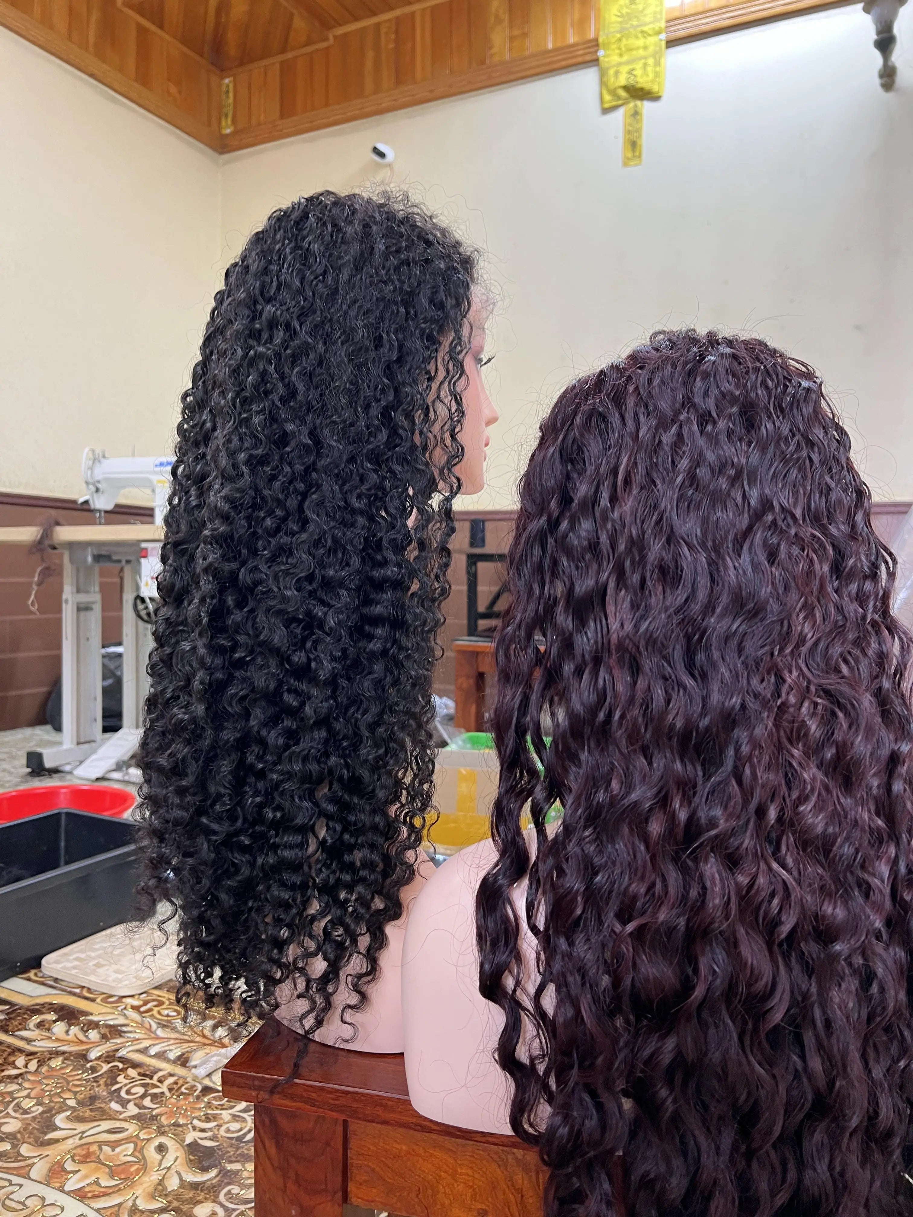Vietnamese Lace Front Wigs Glueless Cuticle Aligned Curly Human Hair Frontal for Black Women Training Heads
