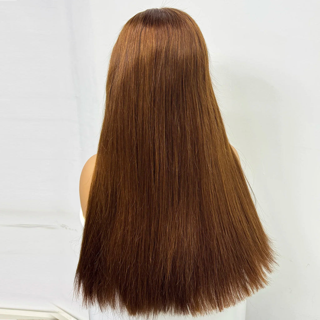 5x5 Transparent Lace Glueless Human Hair Wig 300% Density 24inch Double Drawn Bone Straight 100% Human Hair Wig for Black Women