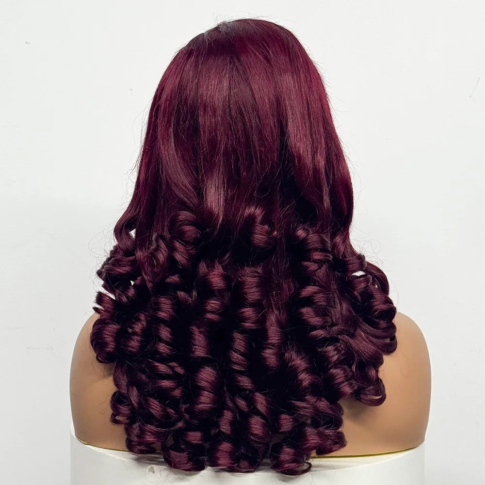 300% Density Glueless Wig 5X5 Transparent Lace Frontal Closure Wig Spiral Curl Side Part Human Hair Wig Loose Curly Wigs 22Inch