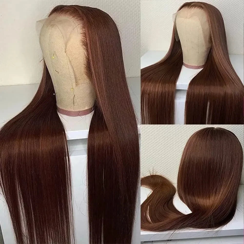 Glueless Natural Brown Blond Straight 5x5 Silk Base Human Hair with BabyHair Soft HD Lace  Hair Preplucked