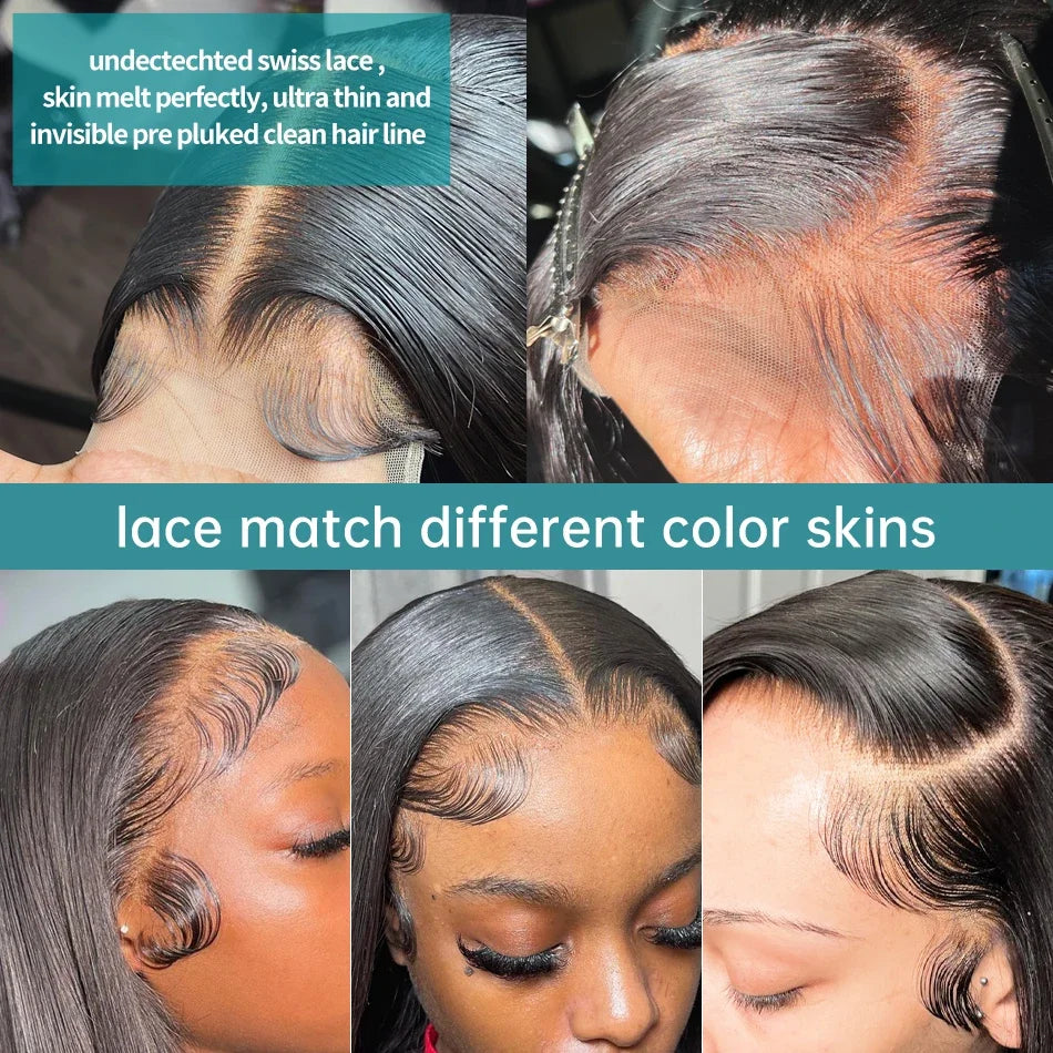 Peruvian 30 32 Inch Straight Transparent 13x4 13x6 HD Lace Frontal Human Hair Wig For Women Glueless Lace Front Wig Pre Pluck