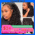 Burmese Curly Flip Over Wigs 3 In 1 Wear Go Glueless Half Wig Human Hair with Drawstring Spiral End Seamless 250% Curly Hair