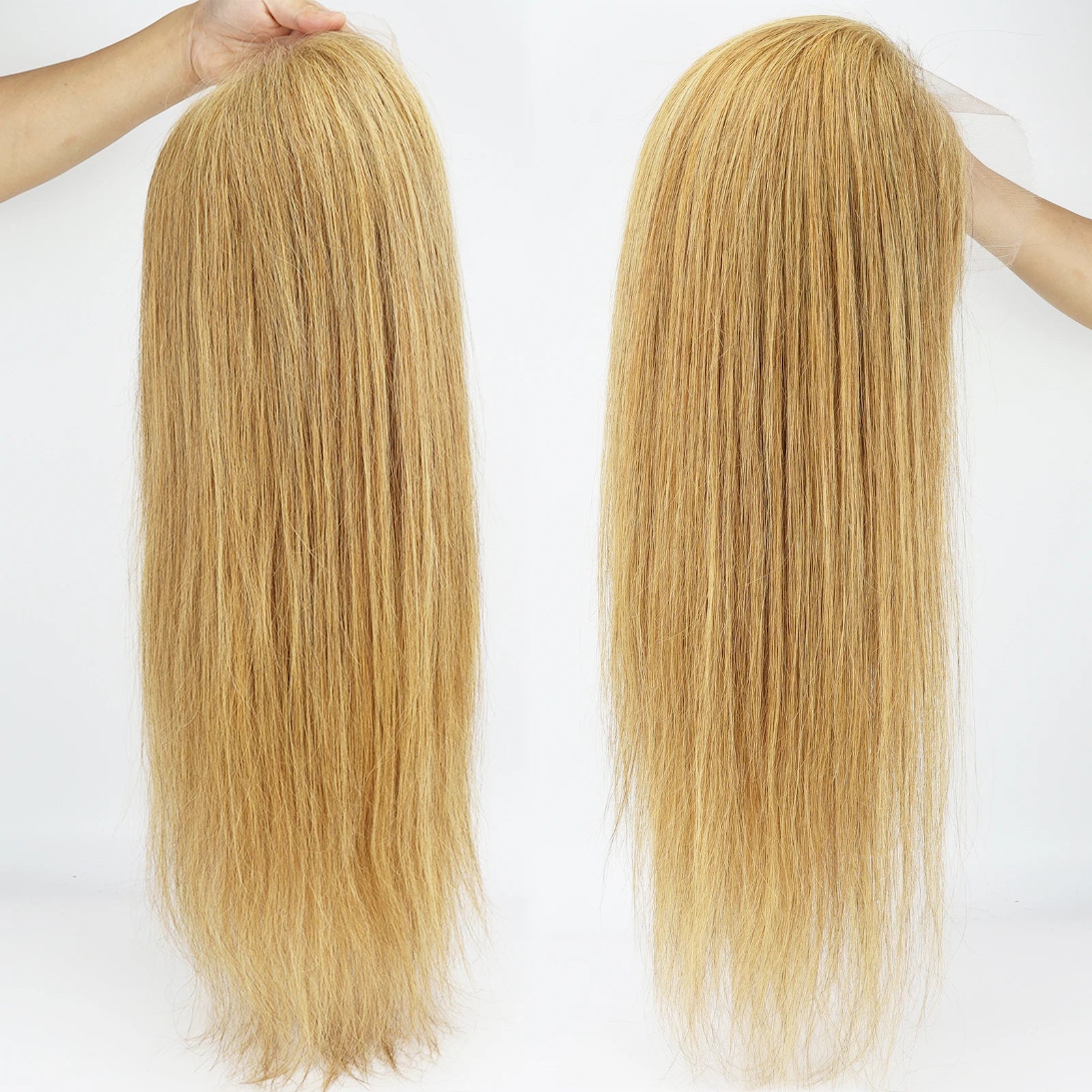 Full HD Lace Wig for Women #27 Honey Blonde 100% Remy Human Hair Invisible Lace Glueless Wig Bleached Knots Natural Straight