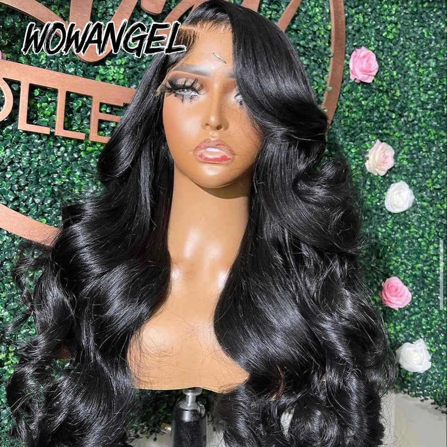 Wow Angel 13x6 HD Lace Front Wigs 250% Virgin Hair Body Wave Human Hair Wigs Skinlike HD Lace Wigs Pre Plucked Glueless Wigs