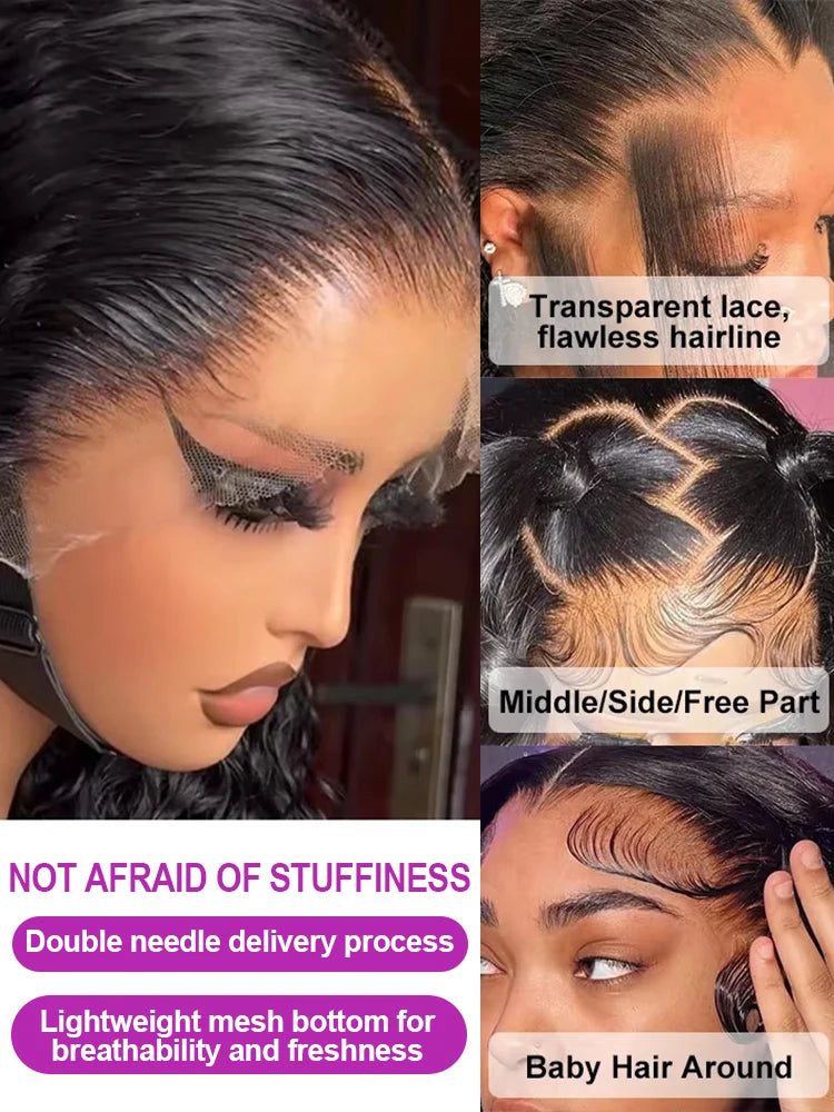 40 Inch HD Loose Deep Wave 13x6 Lace Front Human Hair Wigs Brazilian Curly Water Wavy 13x4 360 HD Transparent Lace For Women 250% High Density Pre Plucked Baby Hair 100% Natural Wave Human Hair Wigs