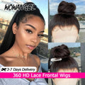 Wow Angel 360 HD Lace Frontal Wigs Straight Lace Front Wigs Human Hair Skins Melted Natural Scalp Remy Brazilian Hair For Women